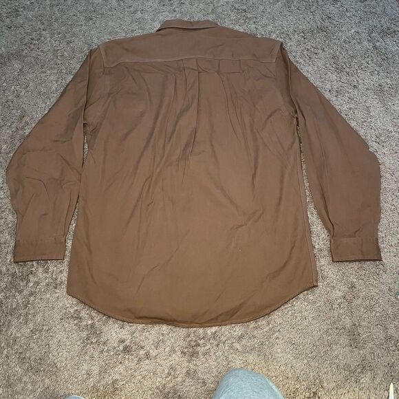 Carhartt Shirt Mens Large Tall Button Up Heavy Canvas Long Sleeve Pockets (#120) - Picture 2 of 7